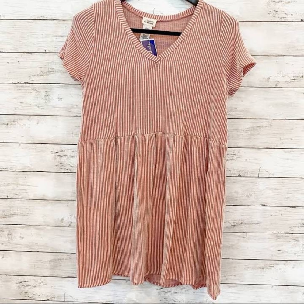Pink and white Striped caution to the wind dress size medium
